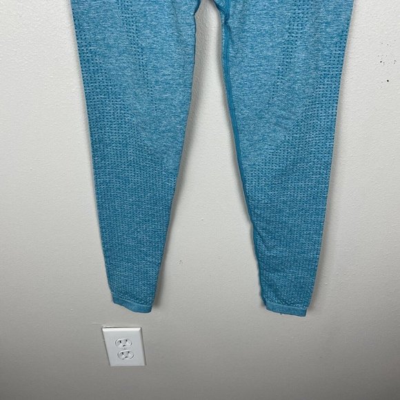 Gymshark Energy Seamless Leggings Aqua Blue High Rise Size S Small Ankle Length - Picture 6 of 7